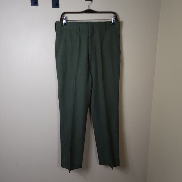 Vintage Farah Green Flat Front Dress Slacks Size 32x28 - Picture 1 of 9